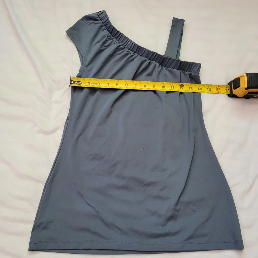 Gray One-Shoulder Top - Picture 7 of 7